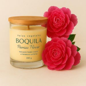 Vela de vidrio - Peonias Flower